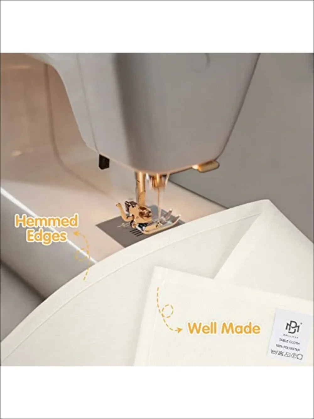 6 Pack Ivory Tablecloths 60x102 Inch Premium Polyester for 6ft Rectangle Tables